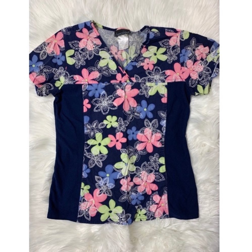 Cherokee Women's V-Neck Knit Panel Top